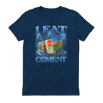 I Eat Cement Funny Cat Meme Internet Memes Funny Memes Gen-Z T-Shirt in Navy - back view