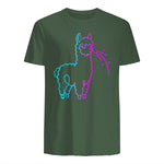 Fluff Around and Find Out Funny Fluffy Spitting Lama in Military Green - back view