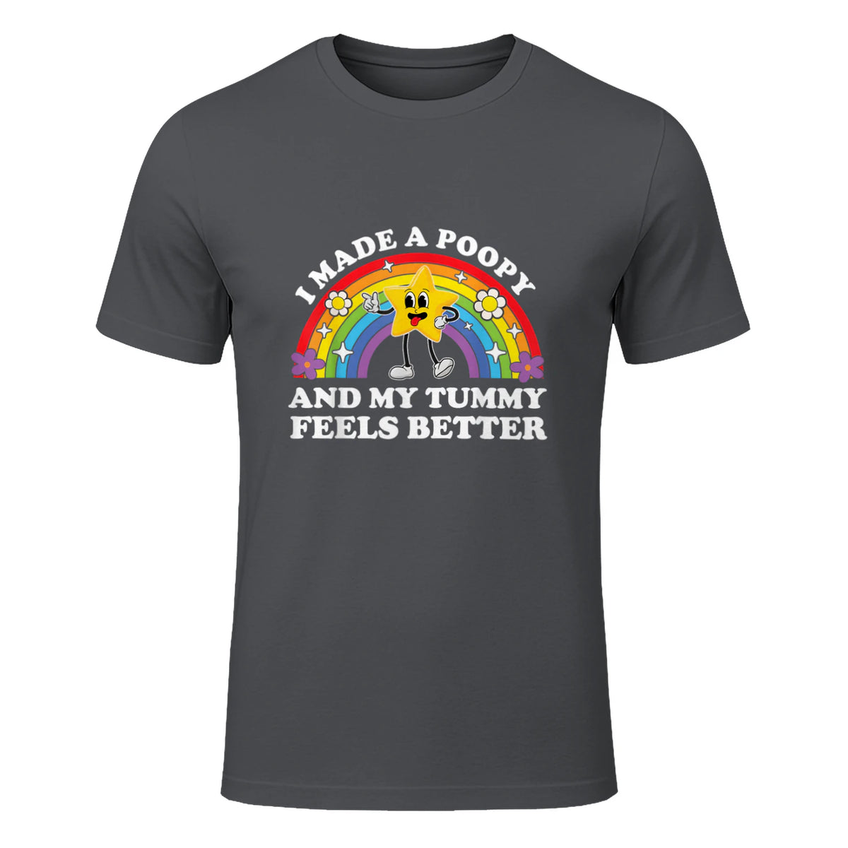 I Made A Poopy Funny Inappropriate Vacation Swap Adult T-Shirt in Charcoal - front view