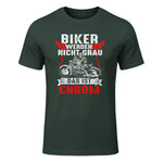 Biker Werden Nicht Grau Das Ist Chrom Motorradfahrer Biker in Forest Green - front view