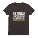 Funny Retirement Party Men's T-Shirt - Dad Humor, Classic Fit, Short Sleeve - Black in Dark Chocolate - back view