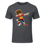 Dabbing Football Garçon Espagne Jersey, Espagnol Enfants Dab in Charcoal - front view