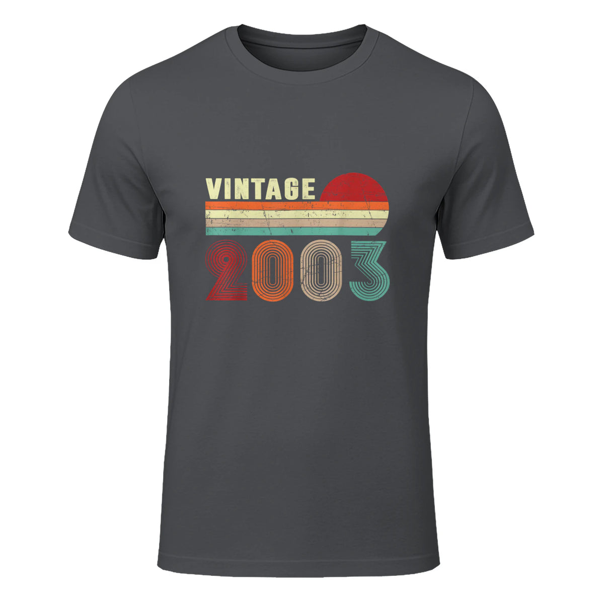 Vintage Twenty-Second Birthday T-Shirt in Charcoal - front view