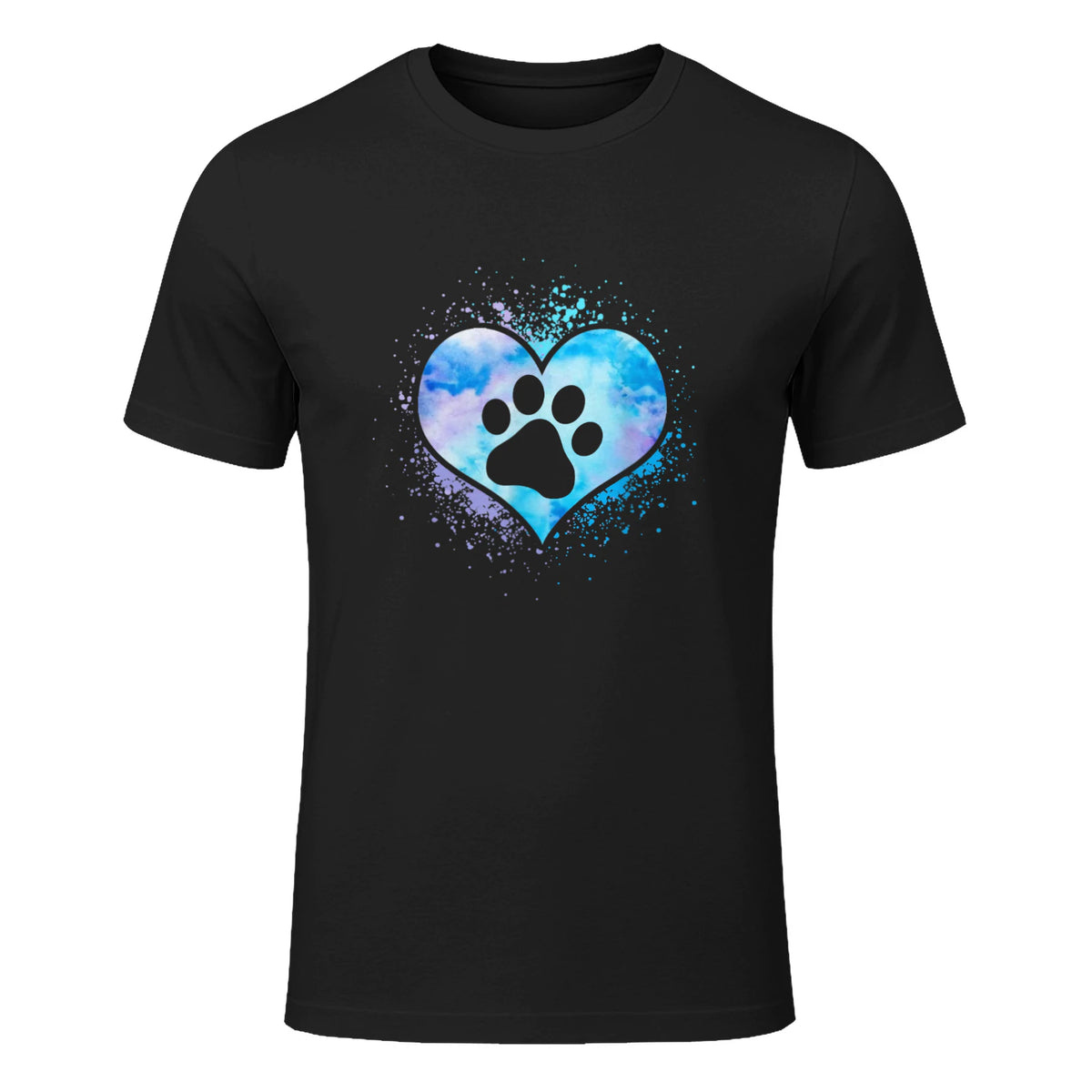 chien patte dans le coeur chien amoureux animal de compagnie in Black - front view