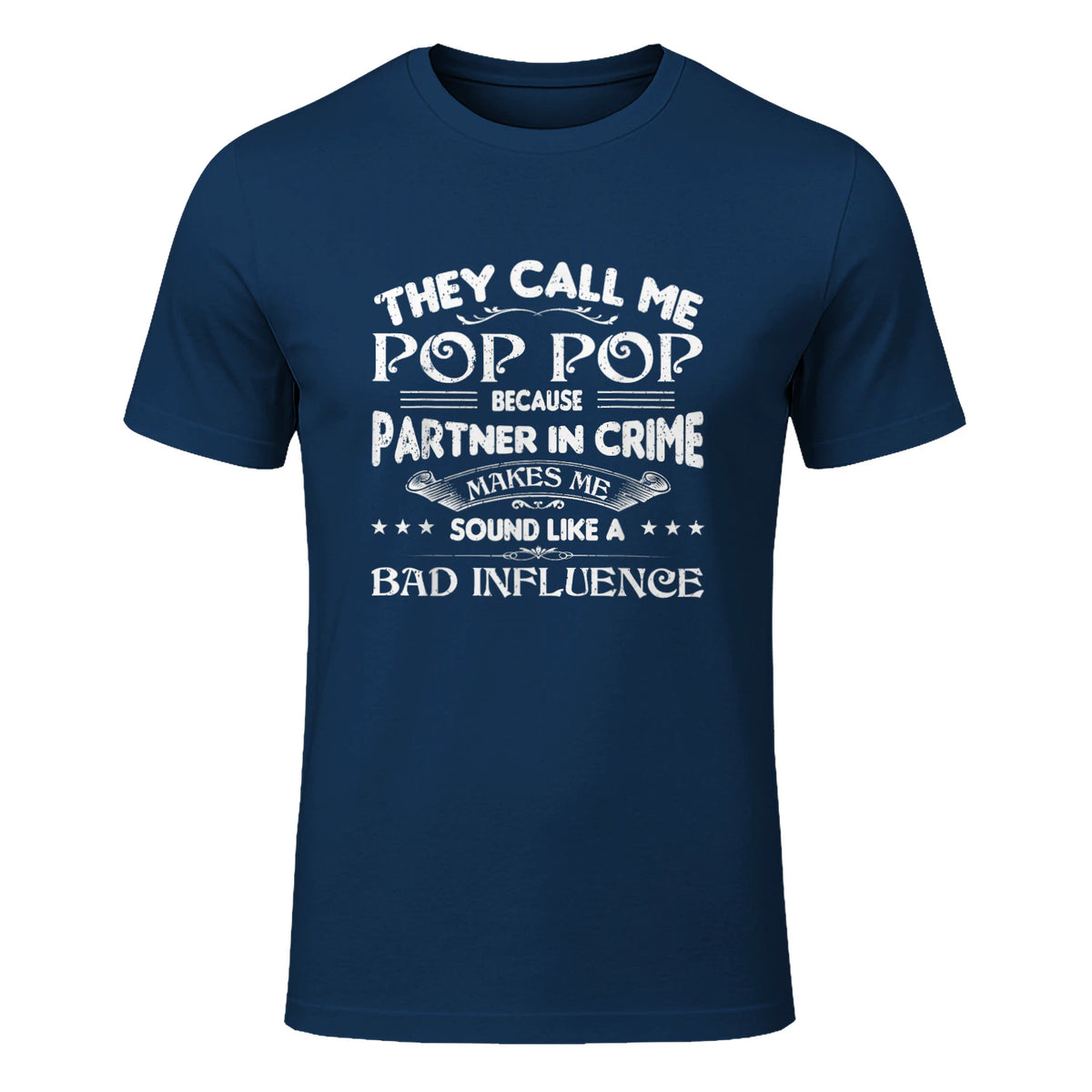 Funny Pop Pop Dad Shirt Valentine Fathers Day Christmas in Navy - front view