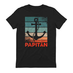 Papitän Papa und Kapitän Lustiges Retro Anker Vatertag in Black - back view