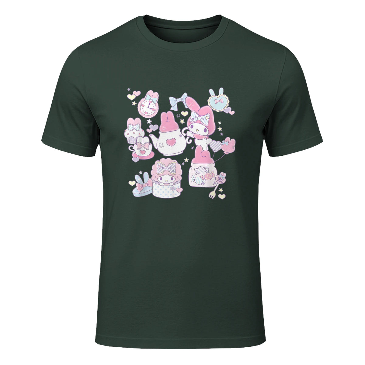 Sanrio My Melody Sweet Pink Tea Party in Forest Green - front view