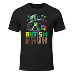 Autism Bruh Dab ASD Awareness Gamer Boys Kids Youth in Black - front view