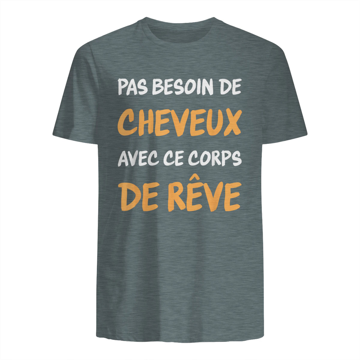 Calvitie Humour Papa Chauve in Dark Heather - back view