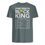 Juneteenth Black King Nutritional Facts Melanin Men Father in Dark Heather - back view