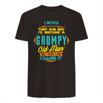 Mens Never Dreamed That I'd Become A Grumpy Old Man Funny Short Sleeve in Dark Chocolate - back view