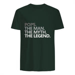 POPS GRANDPA DAD BIRTHDAY Father's Day Funny Men Gift in Forest Green - back view