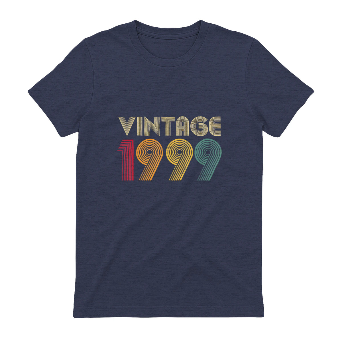Vintage Twenty-Fourth Birthday Gift T-Shirt in Heather Navy - back view