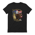 Patriotic Eagle Liberty Bell Anniversary T-Shirt in Black - back view