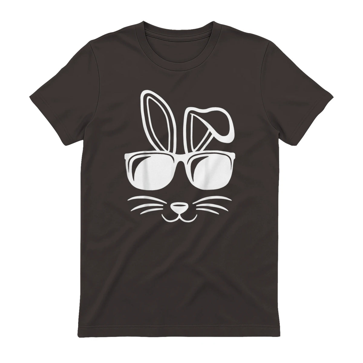 Bunny Face With Sunglasses Men Boys Kids Easter Day in Dark Chocolate - back view