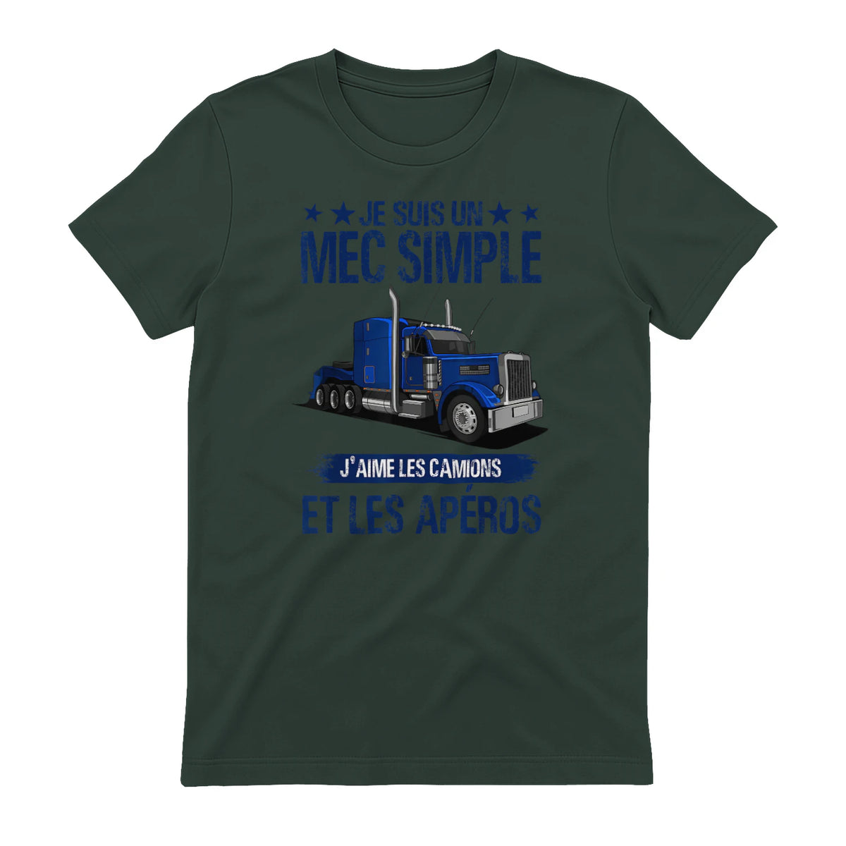 Camion et Routier, mec Simple, Chauffeur Poids Lourds in Forest Green - back view