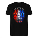 American Patriotic Fourth of July Anniversary T-Shirt in Black - back view
