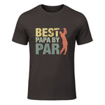 Funny Best Papa By Par Father's Day Golf Gift Grandpa in Dark Chocolate - front view