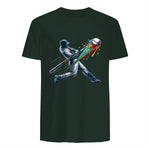 Baseball Player Drip T-Shirt in Forest Green - back view