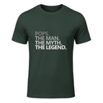 POPS GRANDPA DAD BIRTHDAY Father's Day Funny Men Gift in Forest Green - front view