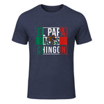 El Papa Mas Chingon - Funny best Mexican Dad Gift in Heather Navy - front view