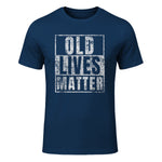 Old Lives Matter Funny Birthday Party Gag Gift for Dad in Navy - front view
