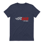 Dad Pit Crew Race Car T-Shirt in Heather Navy - back view
