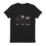 Introvert Cat Animal Rescue Pet Lover Apparel Rock Paper Scissors Hand Game Cute Paw Funny Cat T-Shirt in Black - back view