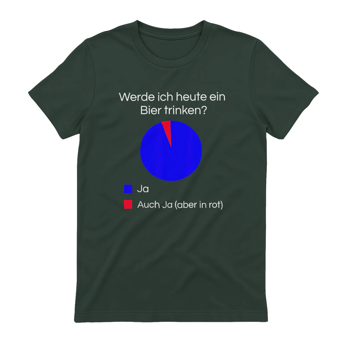 Lustiges Bier Shirt I Alkohol Trinken Party Fest Wein in Forest Green - back view