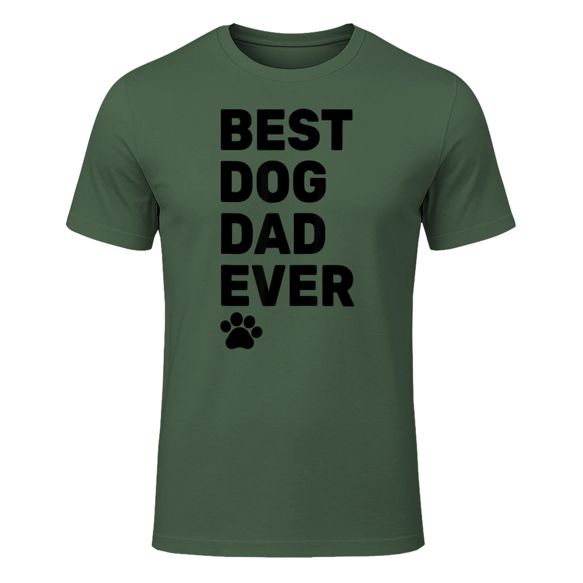Best Dog Dad Ever – Vintage Dog Daddy – Retro Doggy Father in Military Green - front view