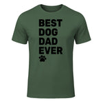 Best Dog Dad Ever – Vintage Dog Daddy – Retro Doggy Father in Military Green - front view