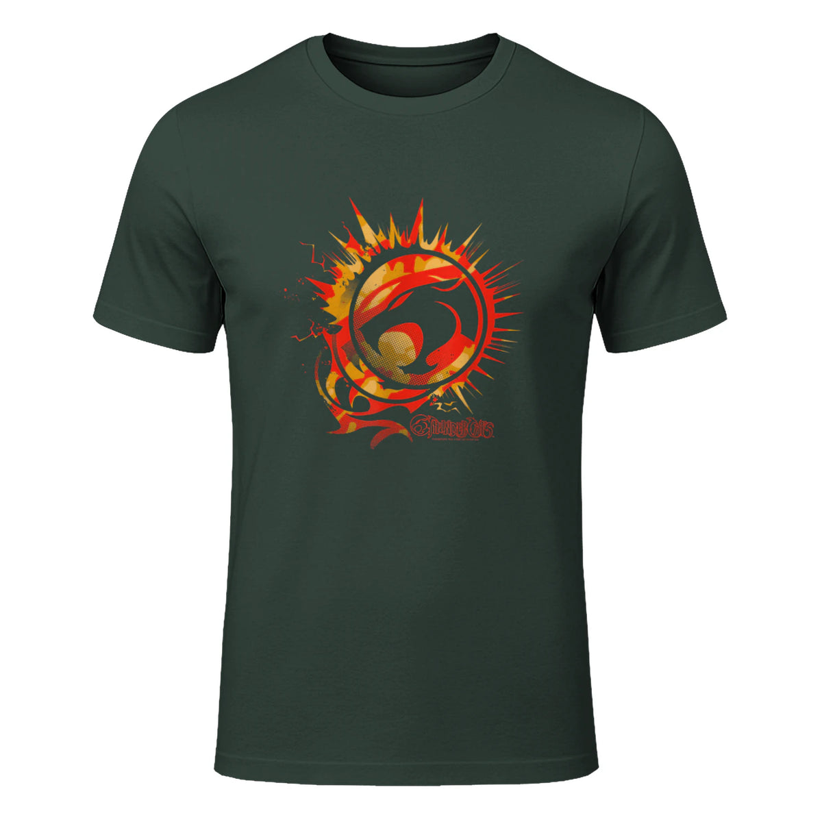 Thundercats Flare Circle Logo T-Shirt in Forest Green - front view