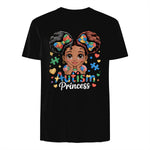 Autism Princess Coquette Bow Daughter Autism Awareness Girls in Black - back view