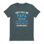 Funny Grandpa Papa Partner in Crime Dad in Dark Heather - back view