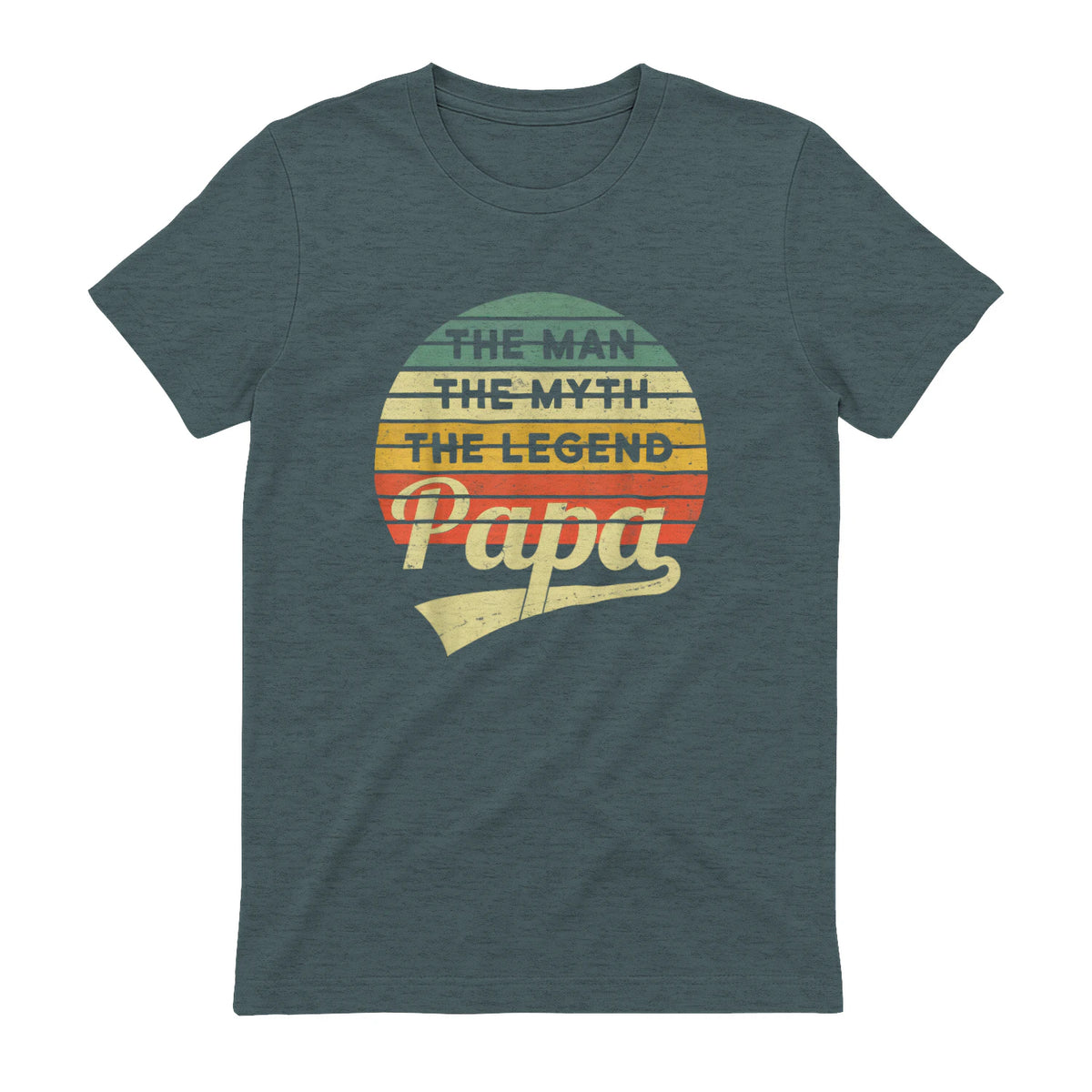 Vatertag Retro - The Man The Myth The Legend Papa in Dark Heather - back view