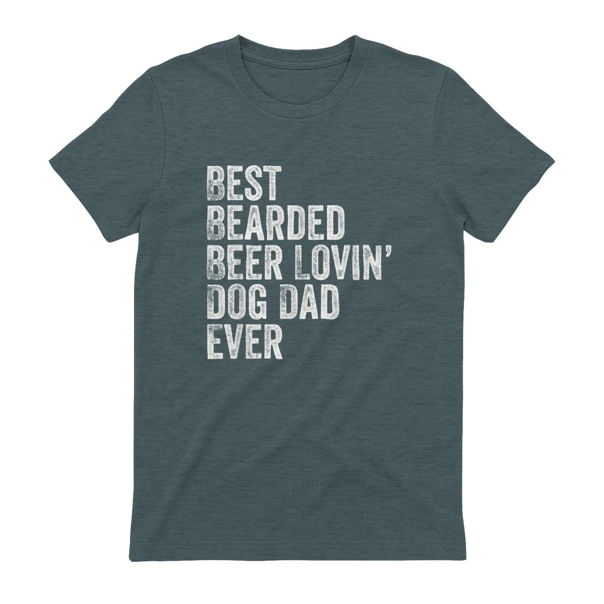 Best Bearded Beer Lovin Dog Dad T-Shirt Pet Lover Owner Gift in Dark Heather - back view