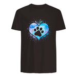 chien patte dans le coeur chien amoureux animal de compagnie in Dark Chocolate - back view