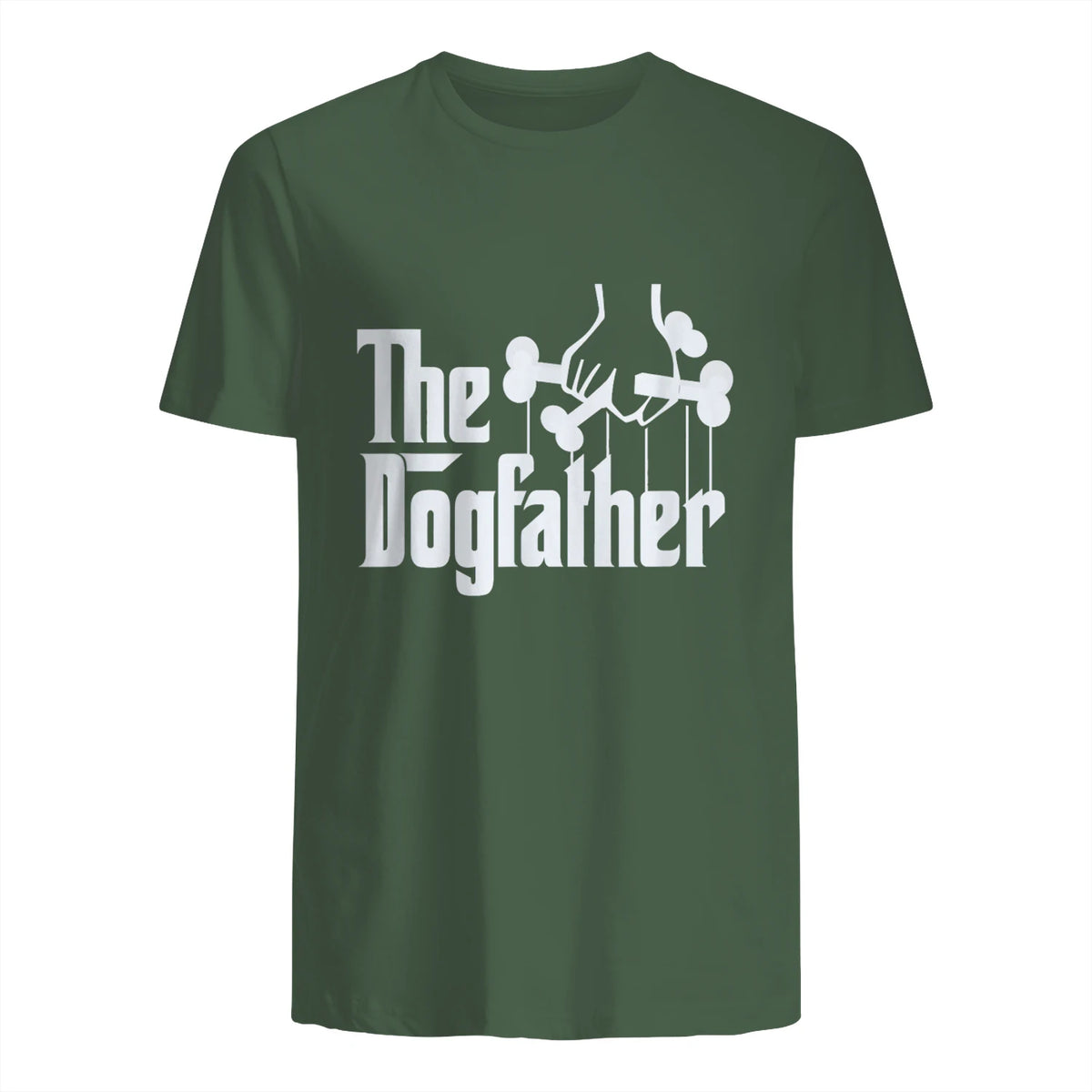 The Dogfather Dog Dad Dog Lover in Military Green - back view