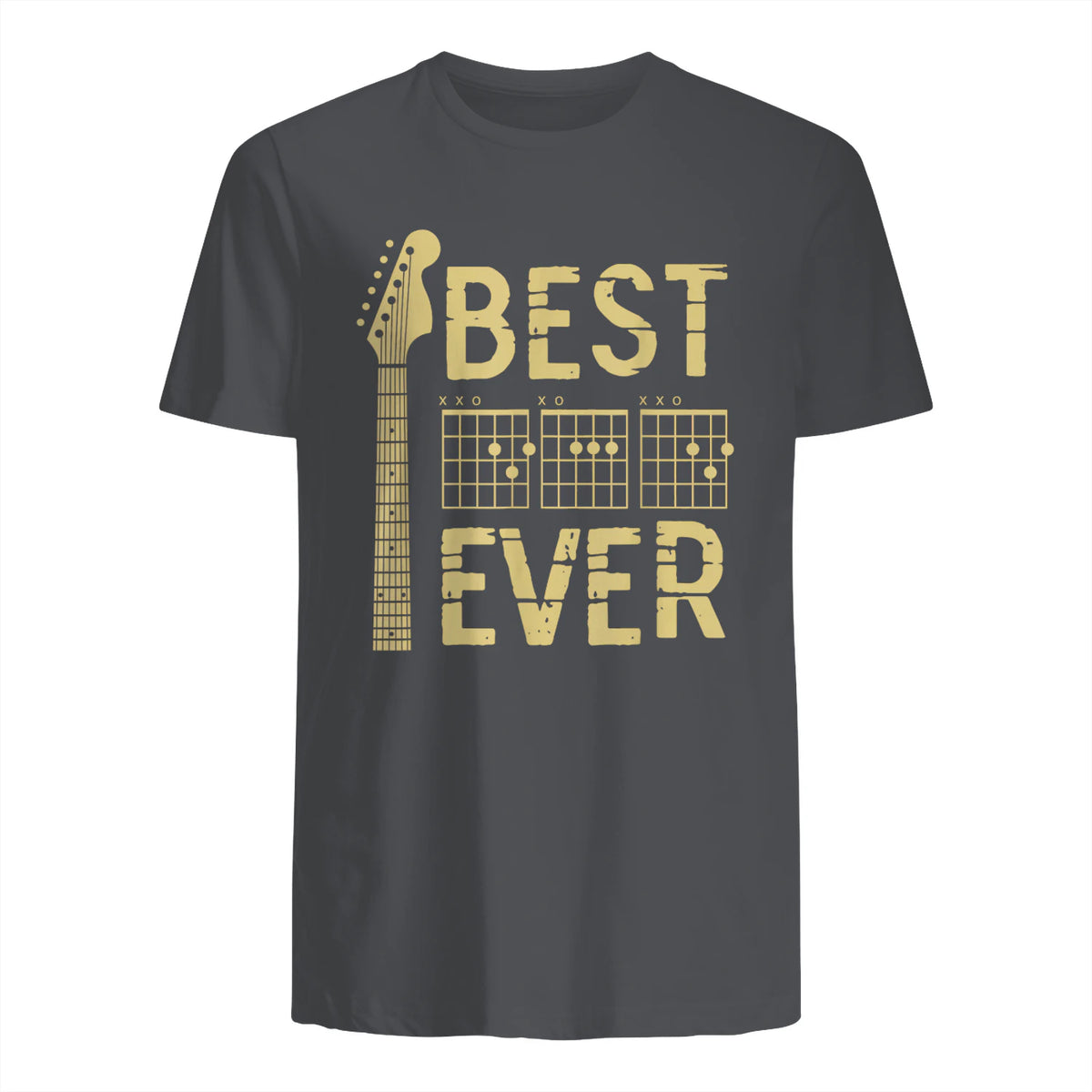 Best Dad Ever Guitar Chord T-Shirt in Charcoal - back view