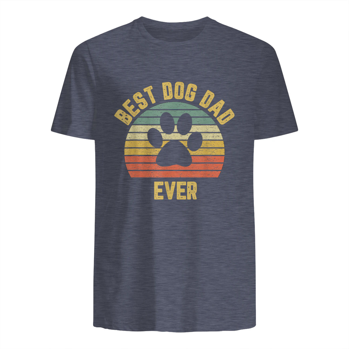 Vintage Dog Dad Cool Father's Day Gift Retro in Heather Navy - back view