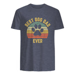 Vintage Dog Dad Cool Father's Day Gift Retro in Heather Navy - back view