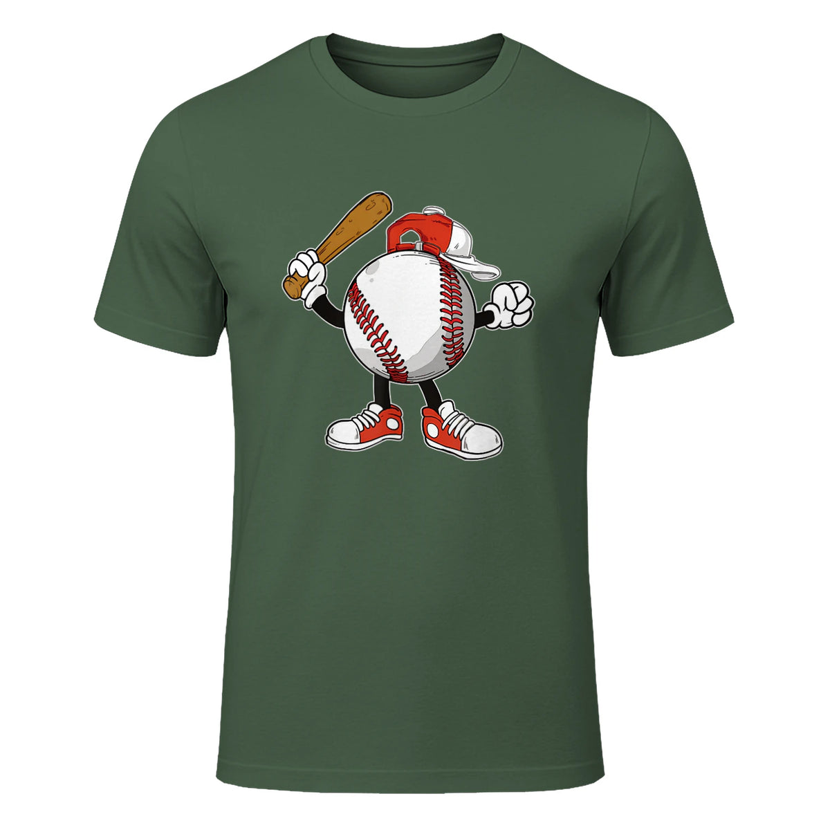 Baseball Boy T-Shirt in Military Green - front view
