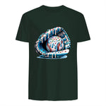 Baseball Drip Ice Cream Sprinkles Baseball Glove T-Shirt in Forest Green - back view
