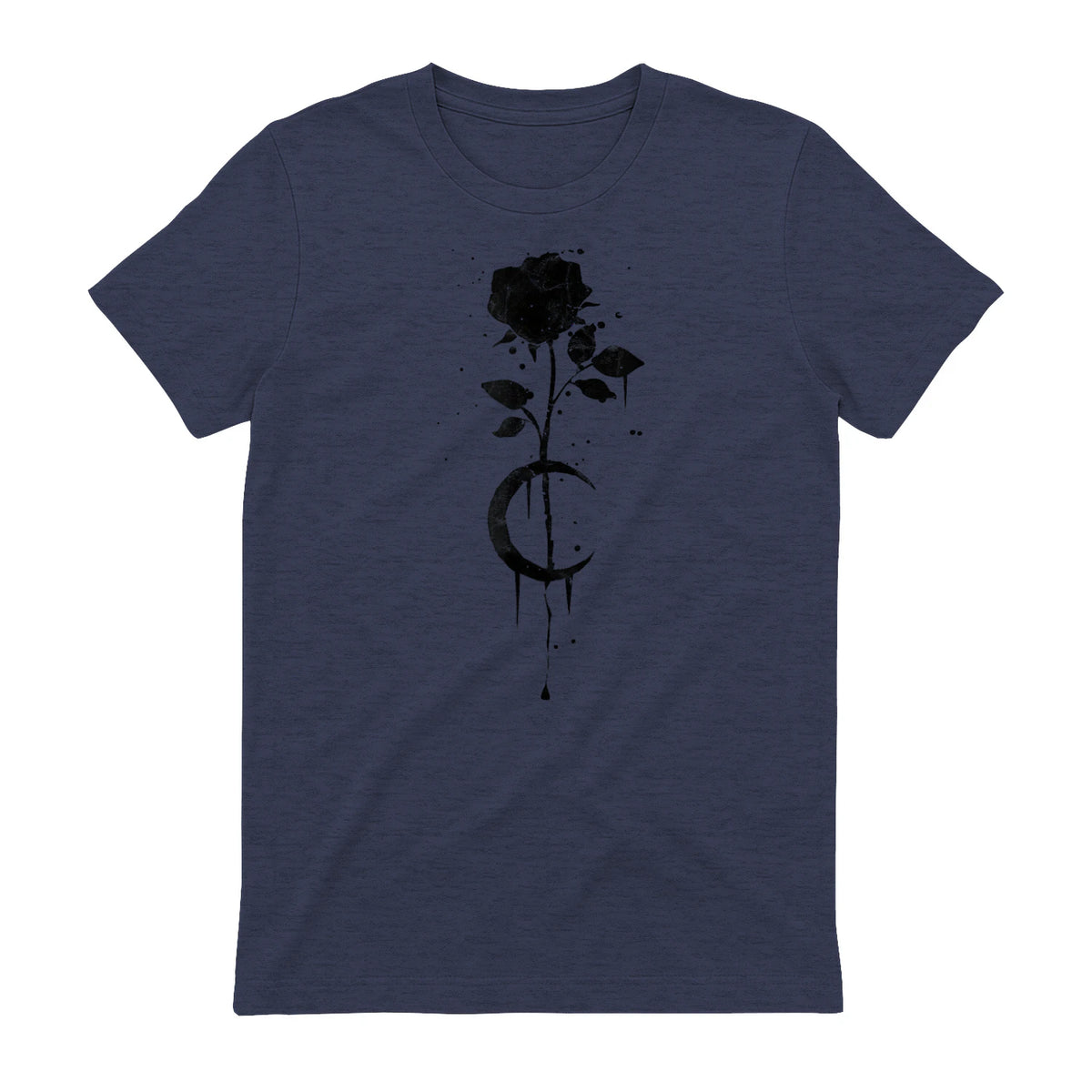 Occult Vintage Moon Rose Witchcraft Okkult Hexe Gothic in Heather Navy - back view