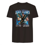 Eagle and Flag Anniversary Birthday T-Shirt in Dark Chocolate - back view