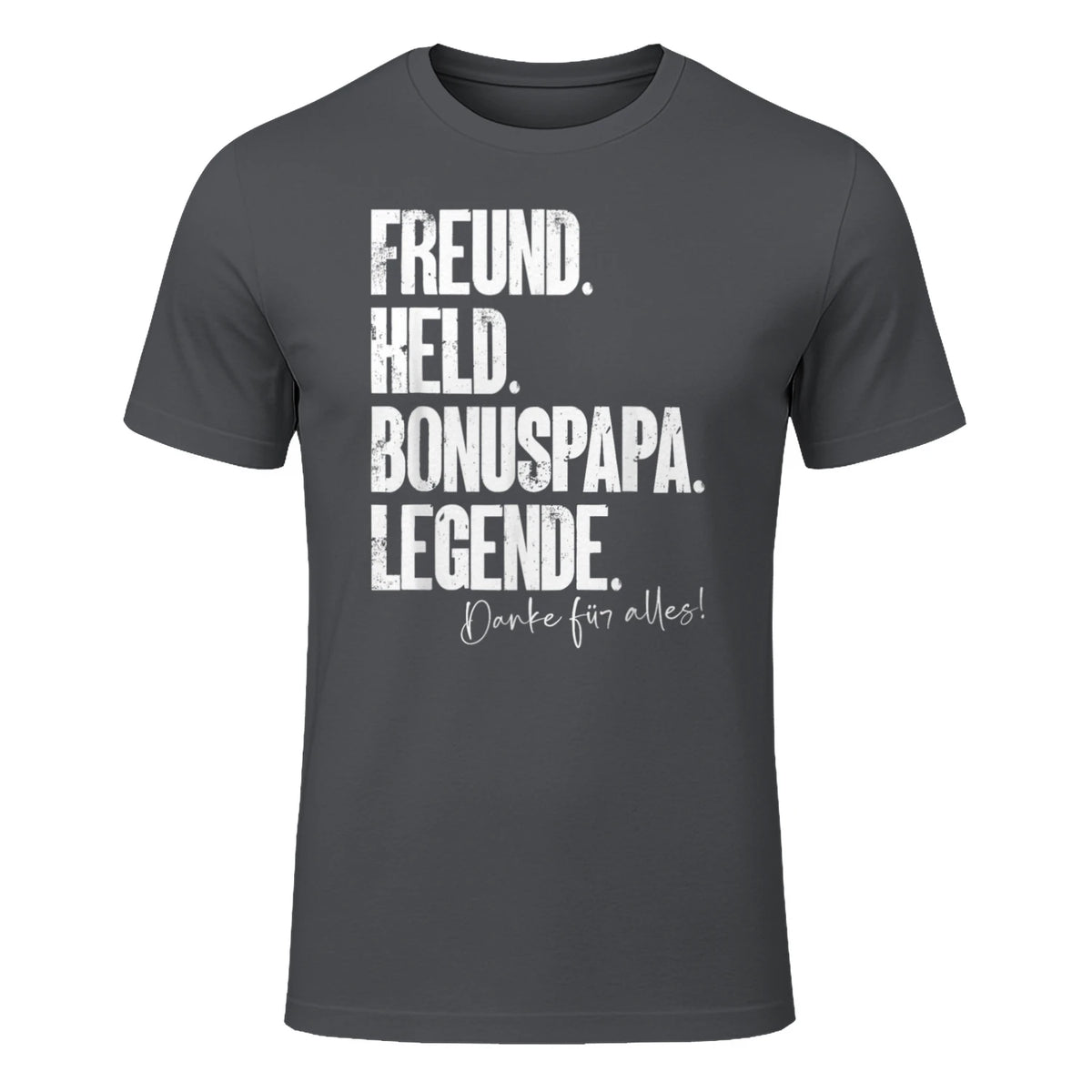 Bonuspapa Bester Stiefpapa Stiefvater Bonus Papa T-Shirt in Charcoal - front view