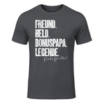 Bonuspapa Bester Stiefpapa Stiefvater Bonus Papa T-Shirt in Charcoal - front view