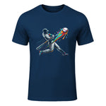 Baseball Player Drip T-Shirt in Navy - front view