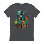 Autism Bruh Dab ASD Awareness Gamer Boys Kids Youth in Charcoal - back view