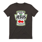 Catch Up with Jesus T-Shirt in Dark Chocolate - back view